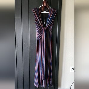 Fashion Nova Vibrant Striped Maxi Dress